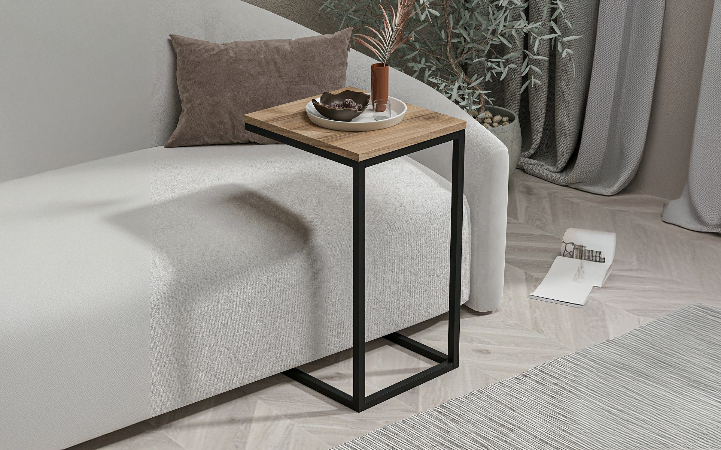 Masuta ajutatoare Davin, nuc + negru  1